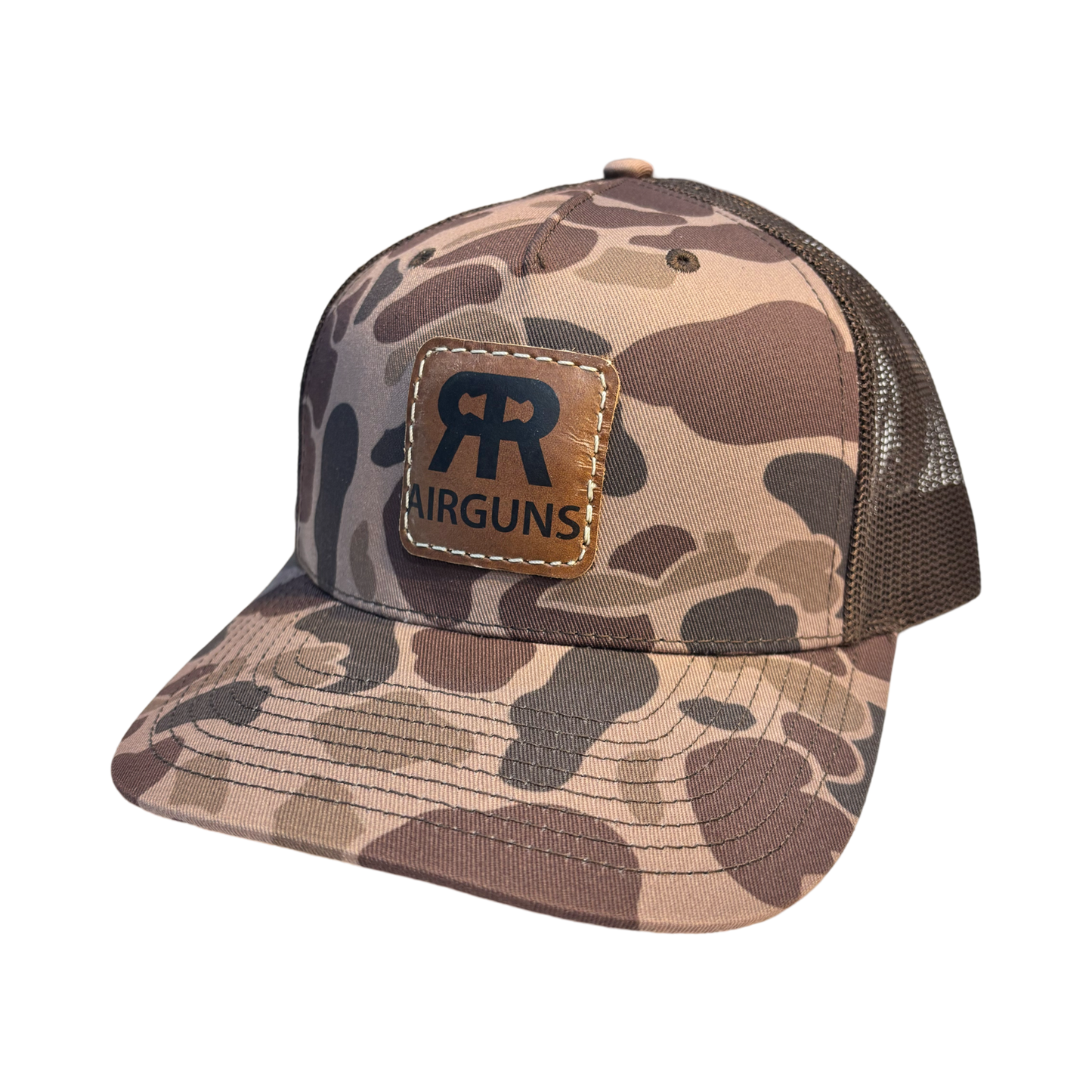RR AIRGUNS TRUCKER HAT CAMO BROWN PATCH